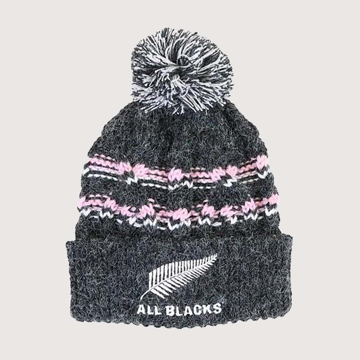 All Blacks KIds Cable Knit Pom Pom Beanie
