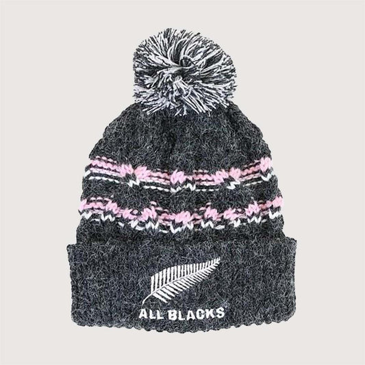 All Blacks KIds Cable Knit Pom Pom Beanie