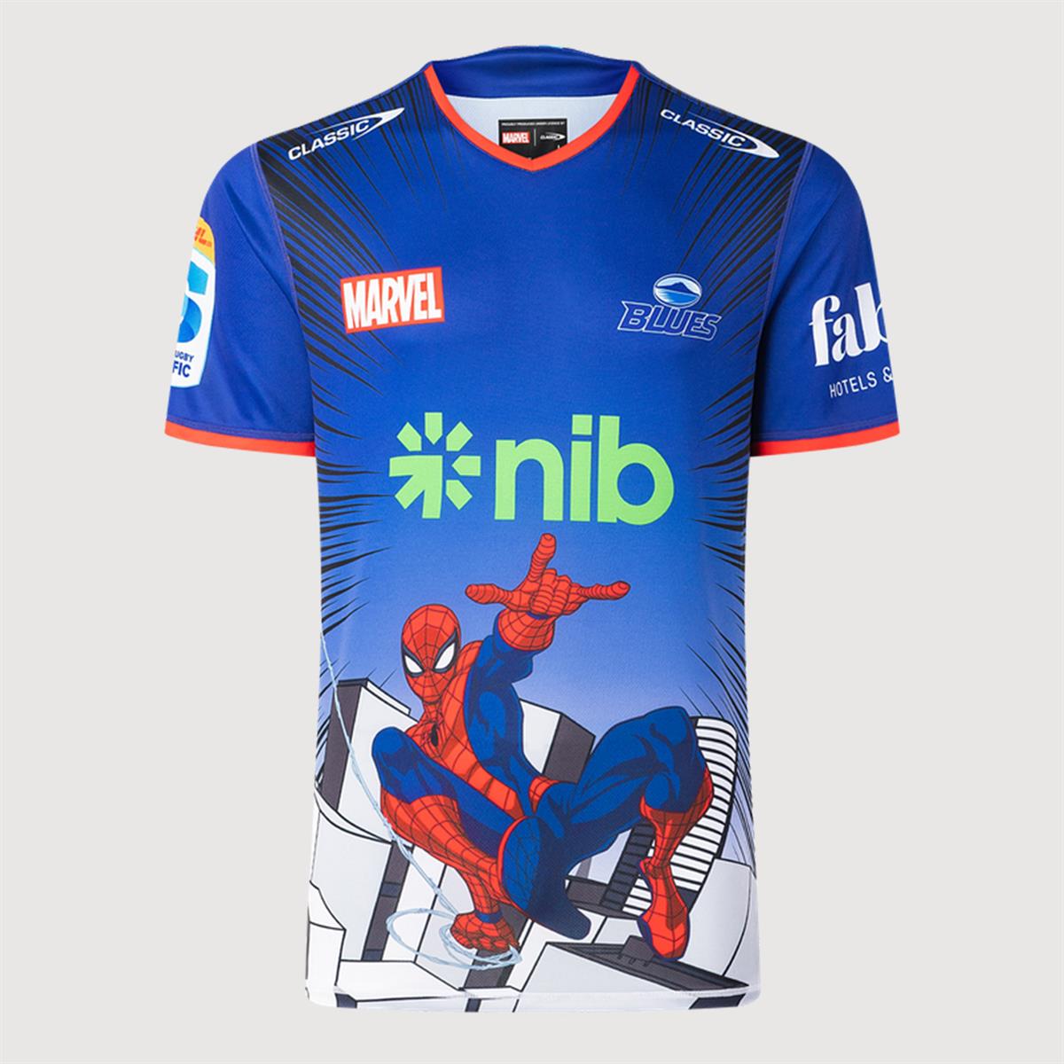 Blues Marvel Spiderman Warm Up Tee